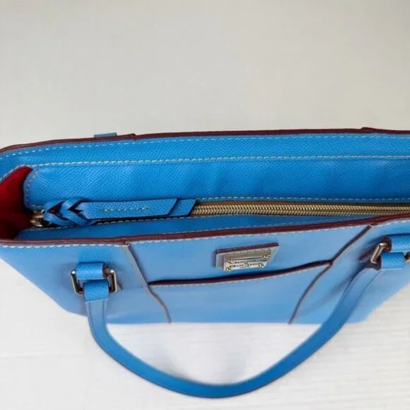 Dooney & Bourke saffiano leather small lexington blue‎ tote satchel shoulder bag - Picture 9 of 13